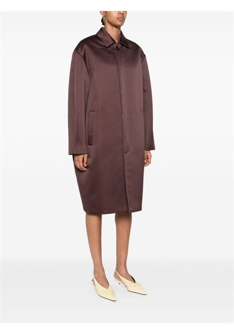 Brown maxi satin coat Philosophy Di Lorenzo Serafini - women PHILOSOPHY DI LORENZO SERAFINI | 060471350194